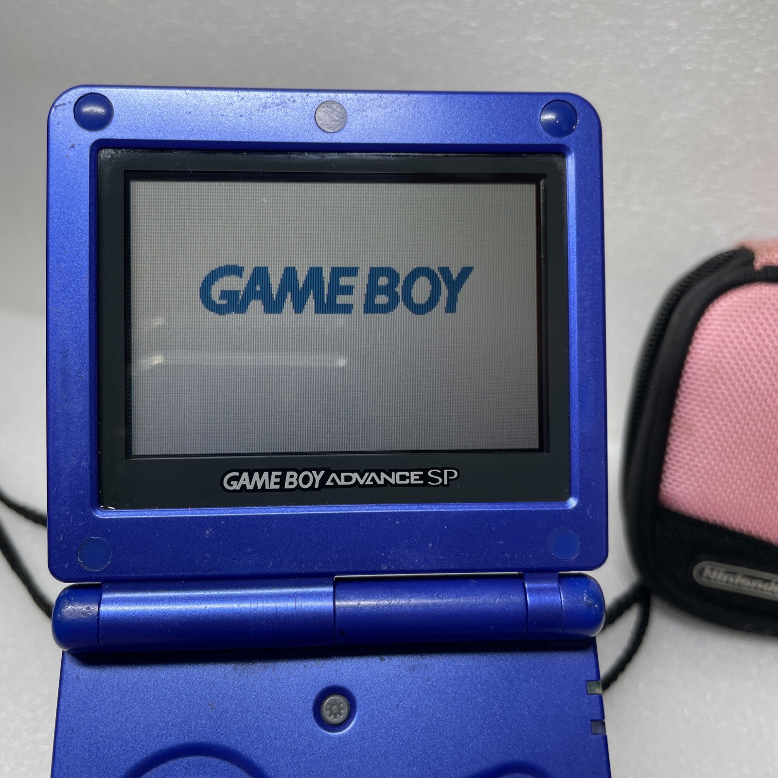 Nintendo Game Boy Advance SP Blue Handheld Console And Case Without Charger