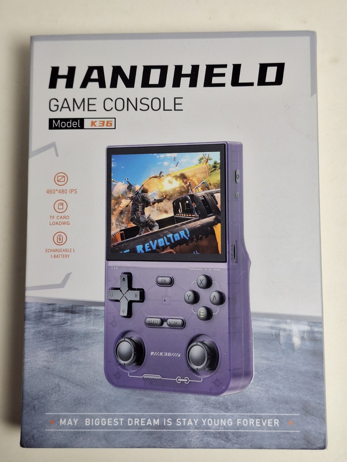 K36 Retro Handheld Game Console Loaded w/ Games 3.5″ Warm Gray, 64GB