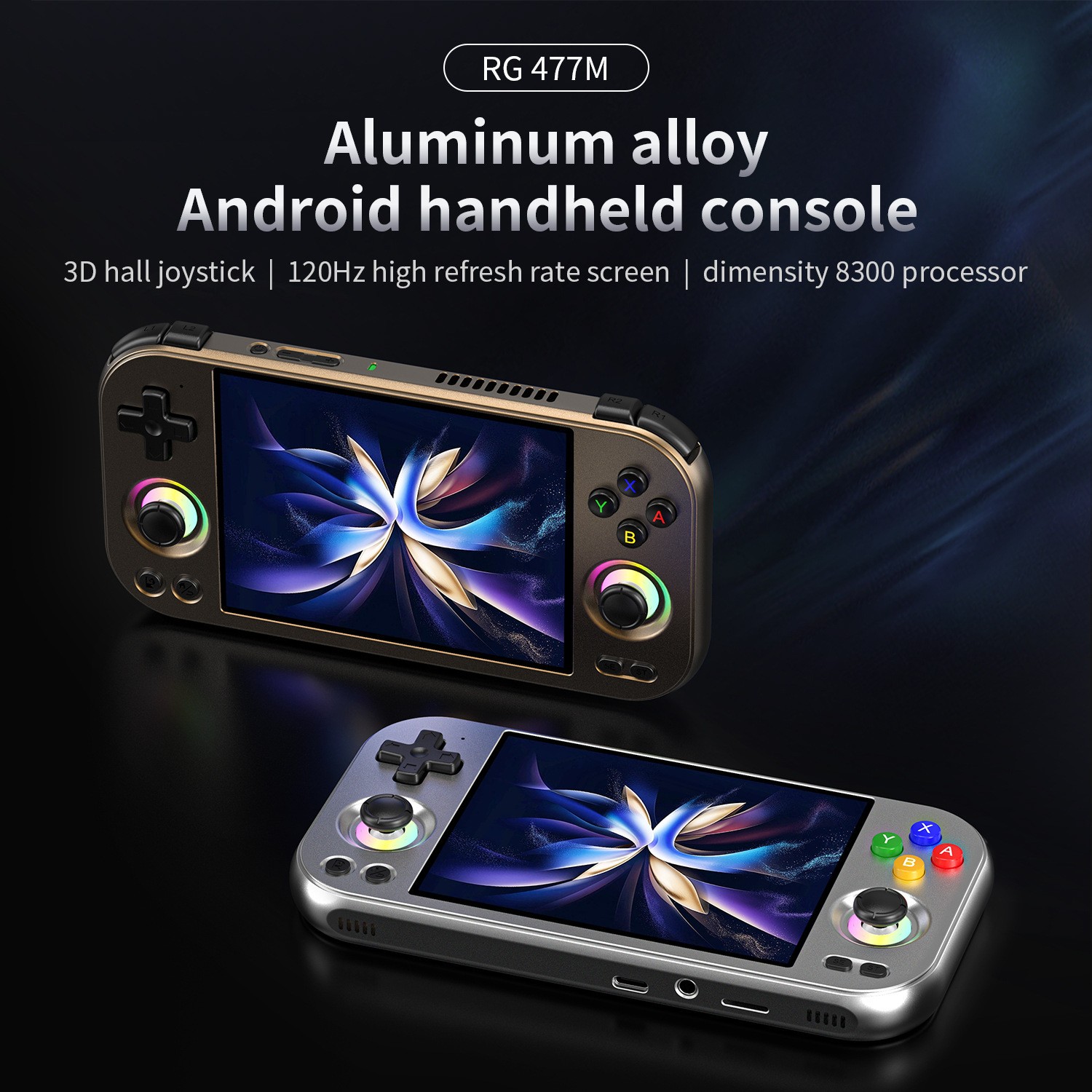 Anboli RG 477M Handheld Game Console 5300mAh Android 14 RG477M 4.7-inch