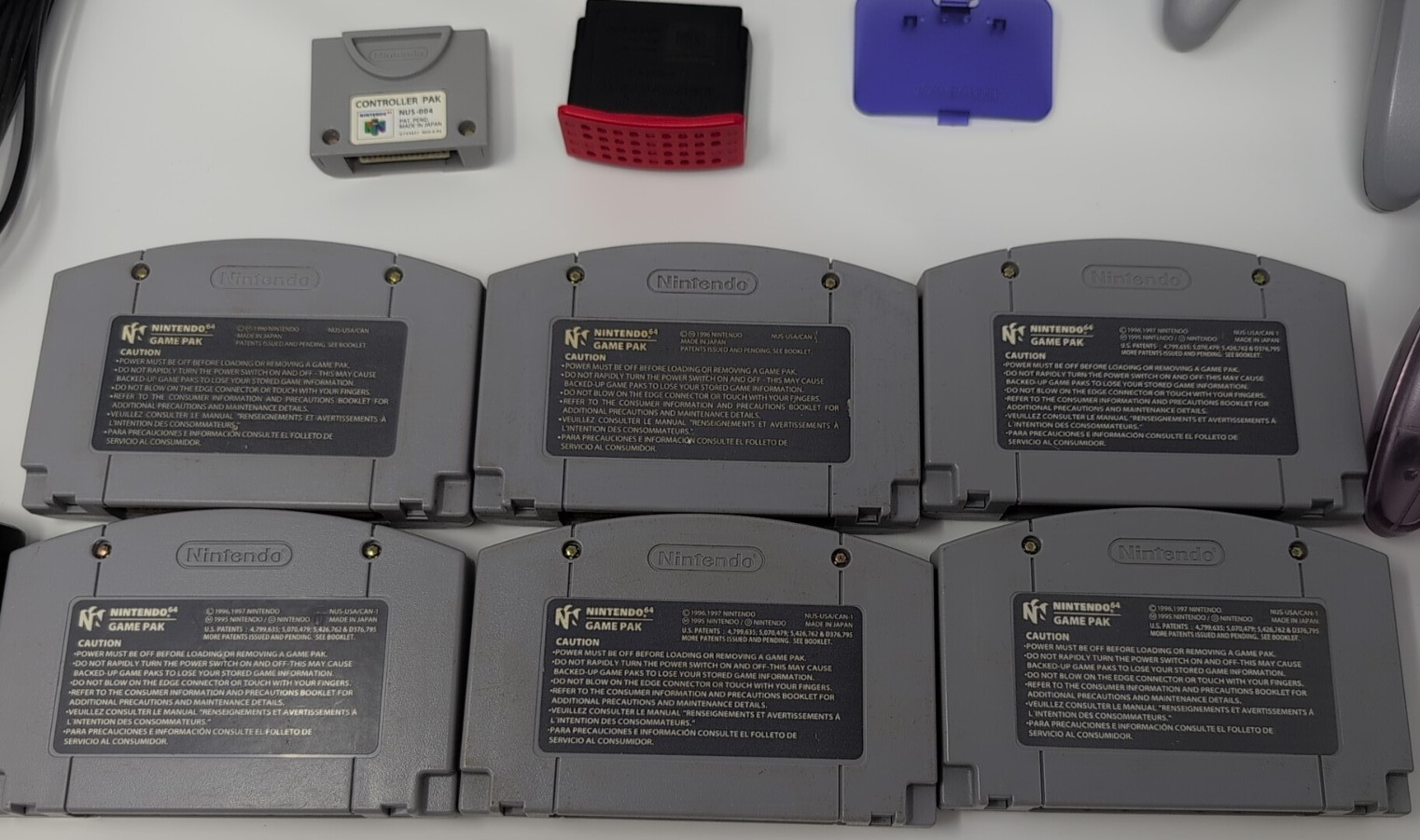 Nintendo 64 Funtastic Grape Console Lot 6 Games 3 Ctrls Exp & Ctrl Pak Gameshark