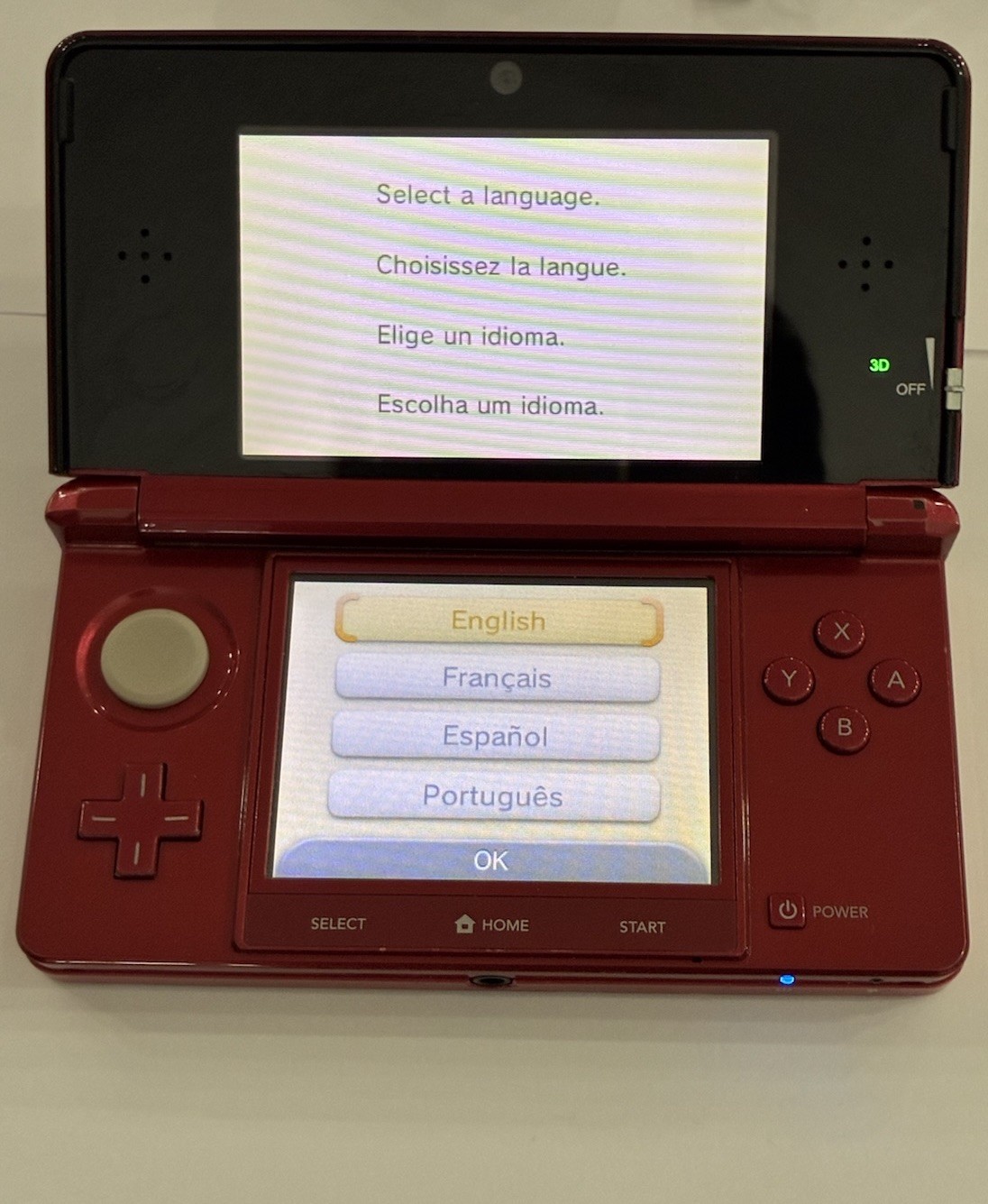 Nintendo 3DS Red Handheld Console included AC Adapter