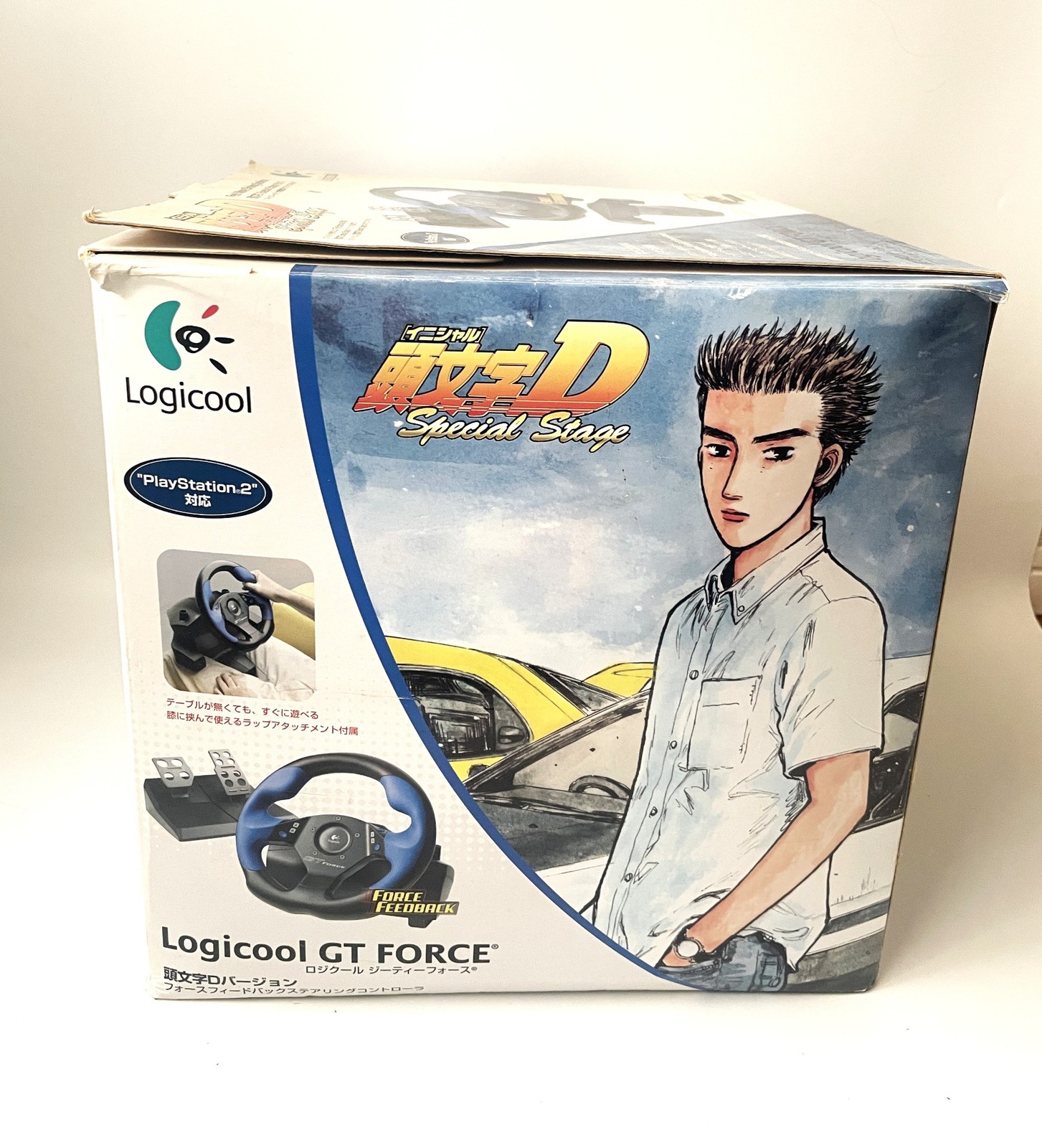 PS2 Logitech GT Force Steering Wheel Initial D Special Stage LPRC-10002 Japan