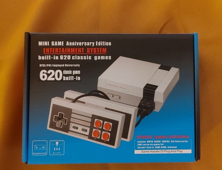 Mini Game Anniversary Edition NES Microconsole, 620 Built-In Games, Plug & Play