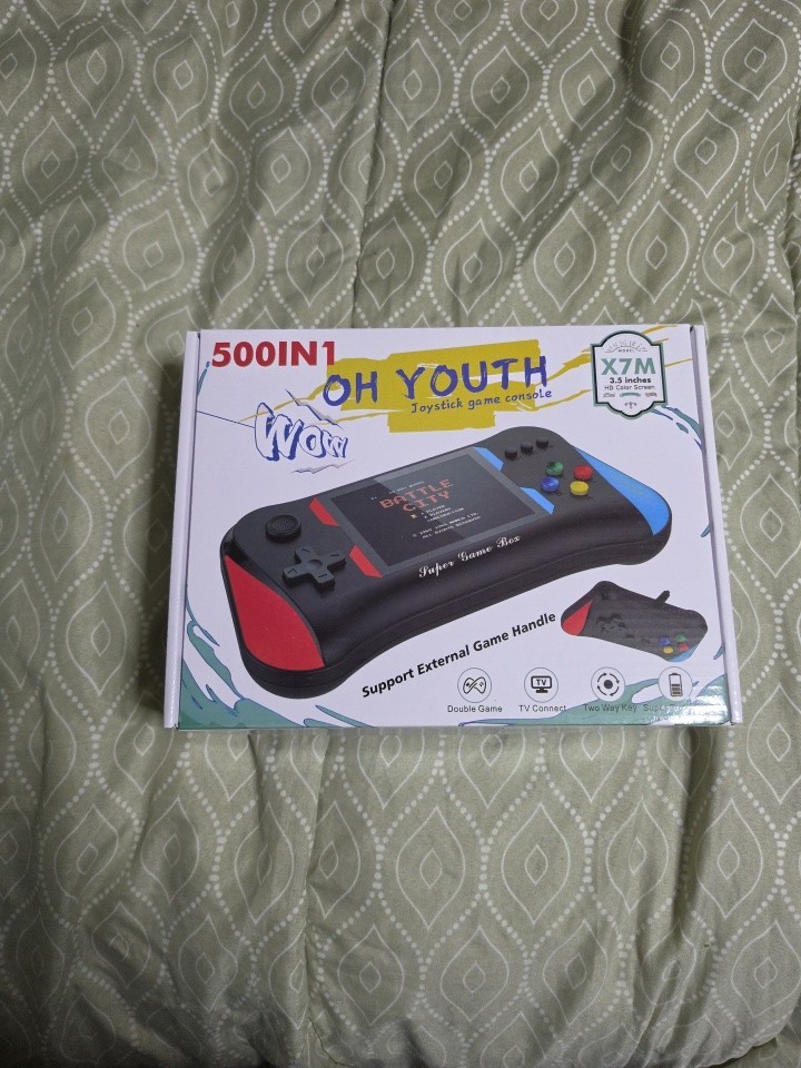 OH YOUTH Joystick Game Console Model X7M-3.5 Inch 500 in 1 Red & Blue New in Box