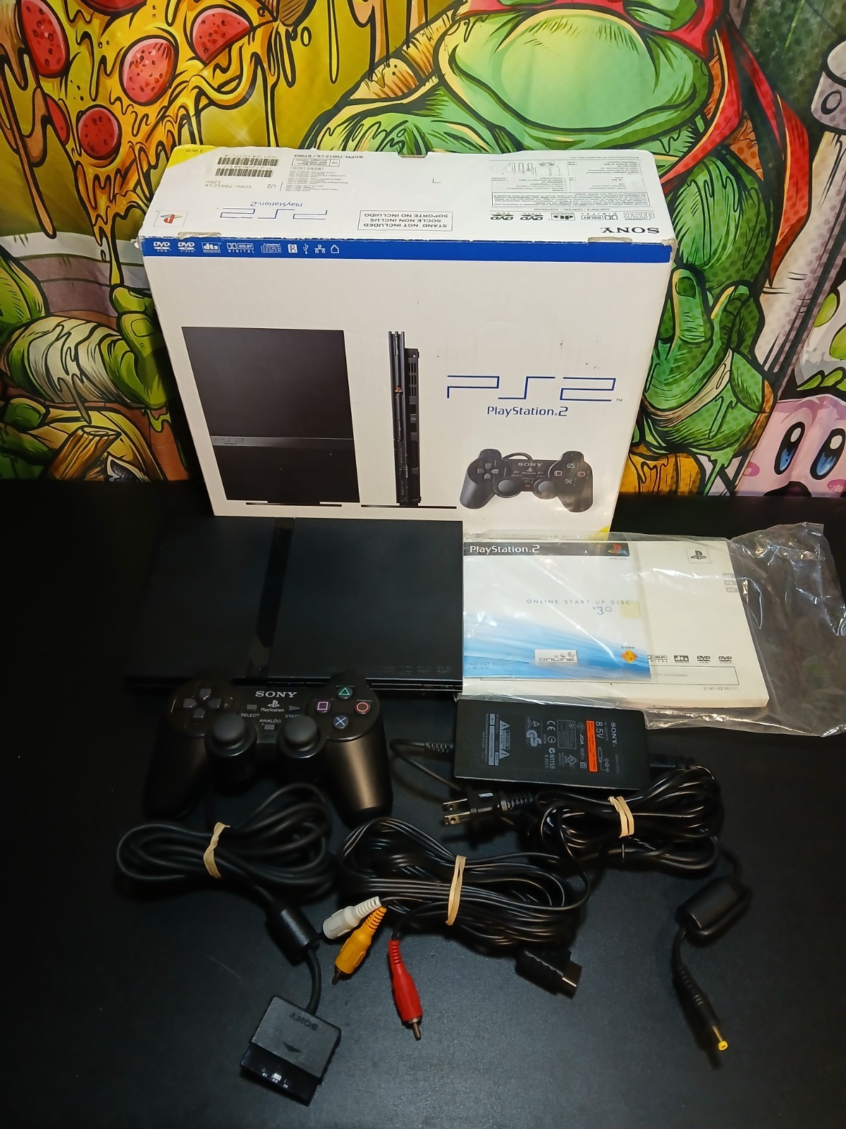✅ SONY PLAYSTATION 2 PS2 SLIM CONSOLE COMPLETE IN BOX CIB TESTED WORKING ✅