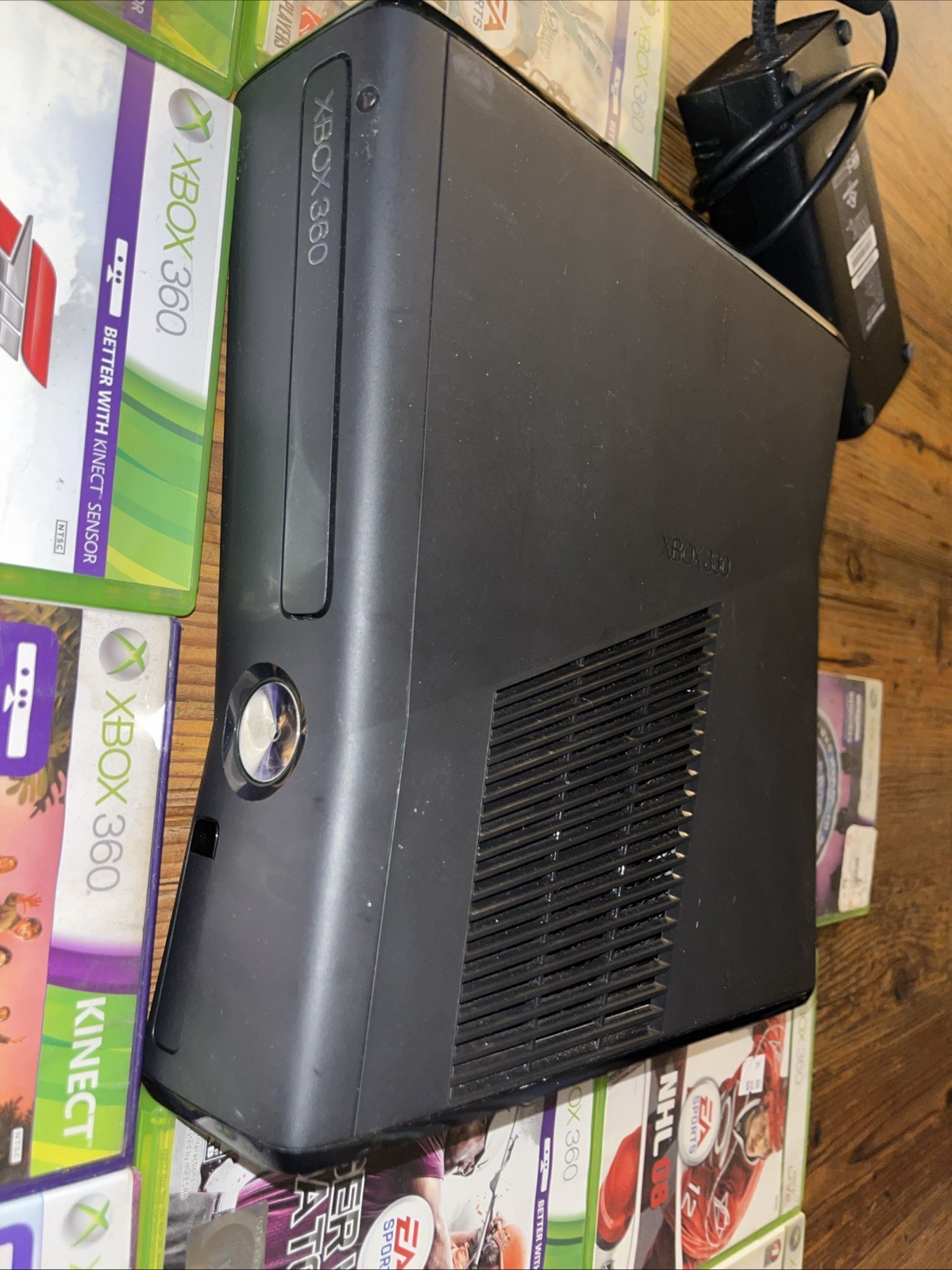 Microsoft Xbox 360 S Slim Kinect Bundle Controller Cords Kinect Games Lot