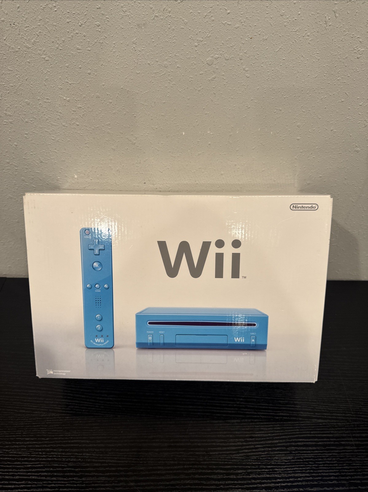 Blue Limited Edition Nintendo Wii CONSOLE & Box Cables Controllers,+Wii Sports