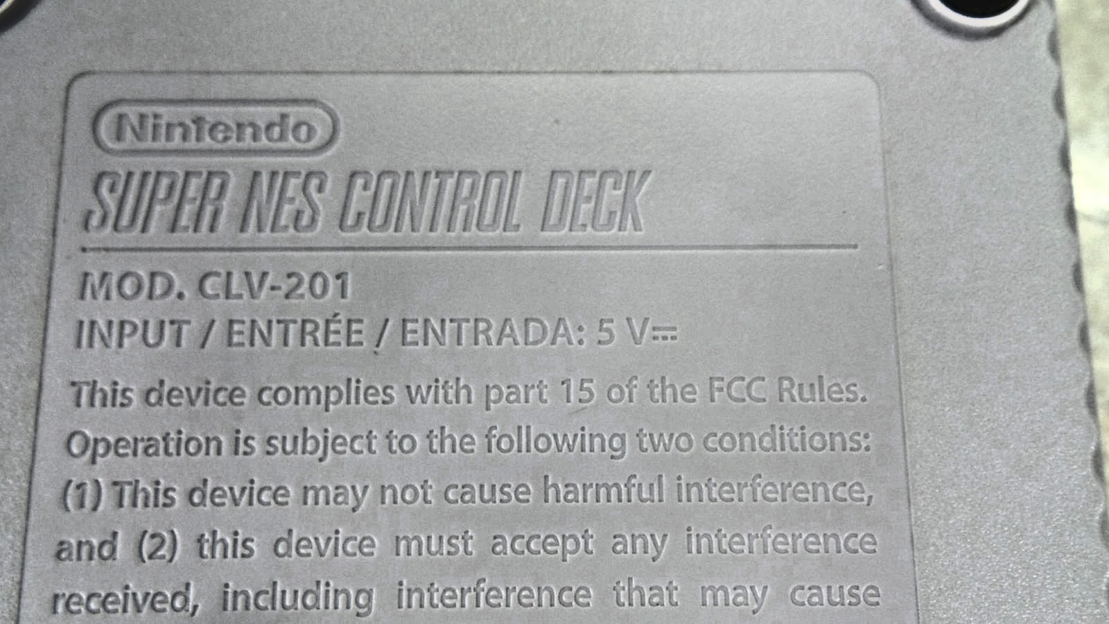 Nintendo Super NES Mini Classic Edition Control Deck (Model CLV-201)