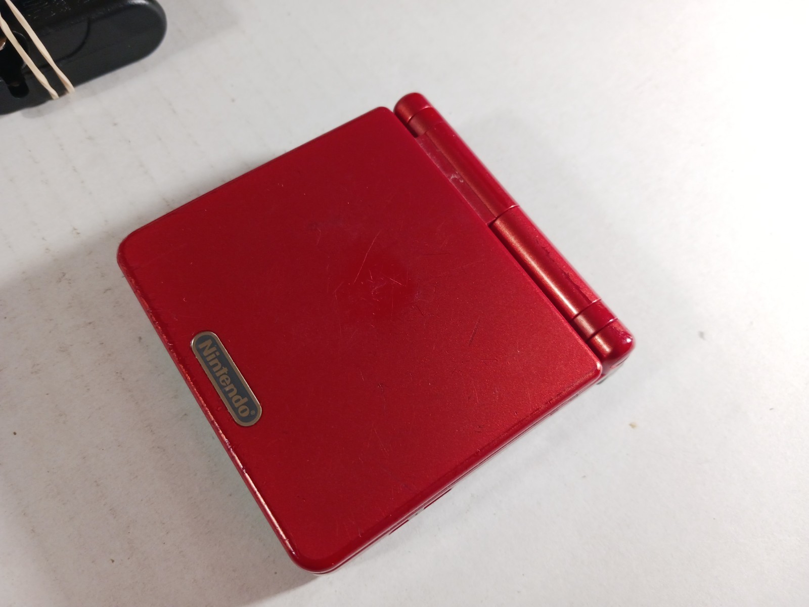 GBA SP Console Flame Red AGS-001 Nintendo Game Boy Advance Tested Good Shape
