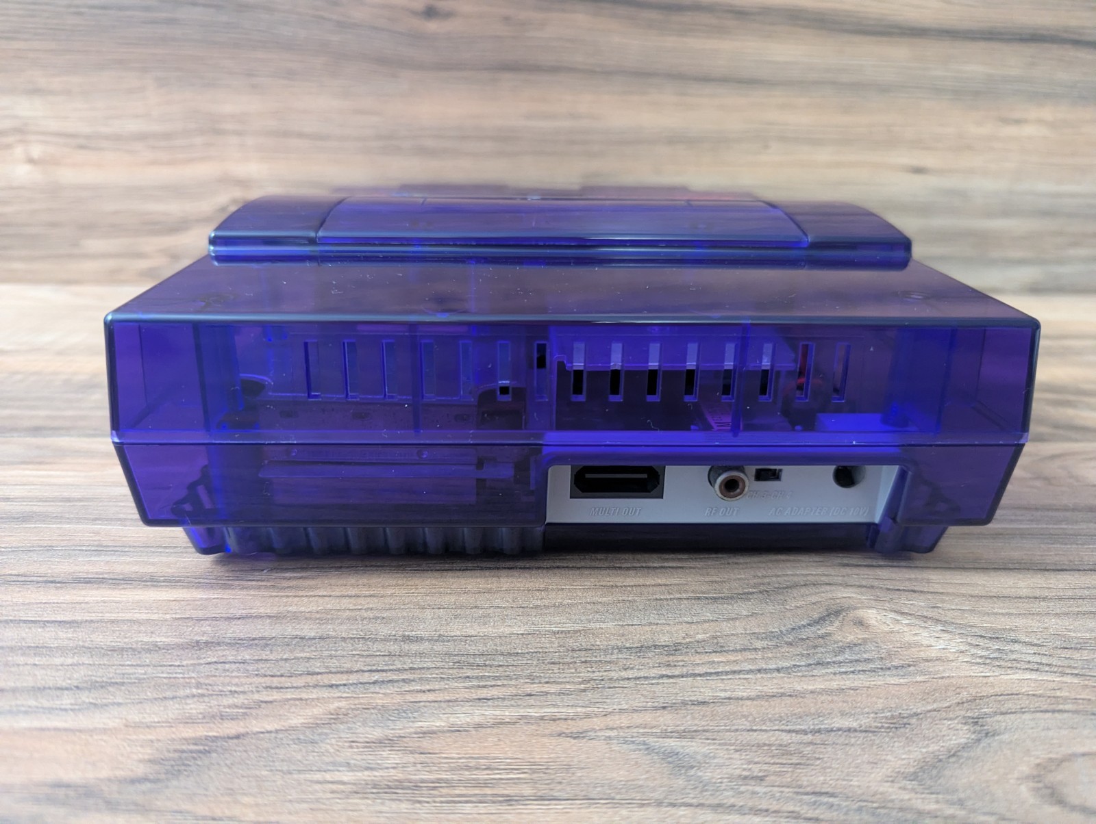 Super Nintendo Console – SNES Purple Clear Custom Case Reshell – Famicom
