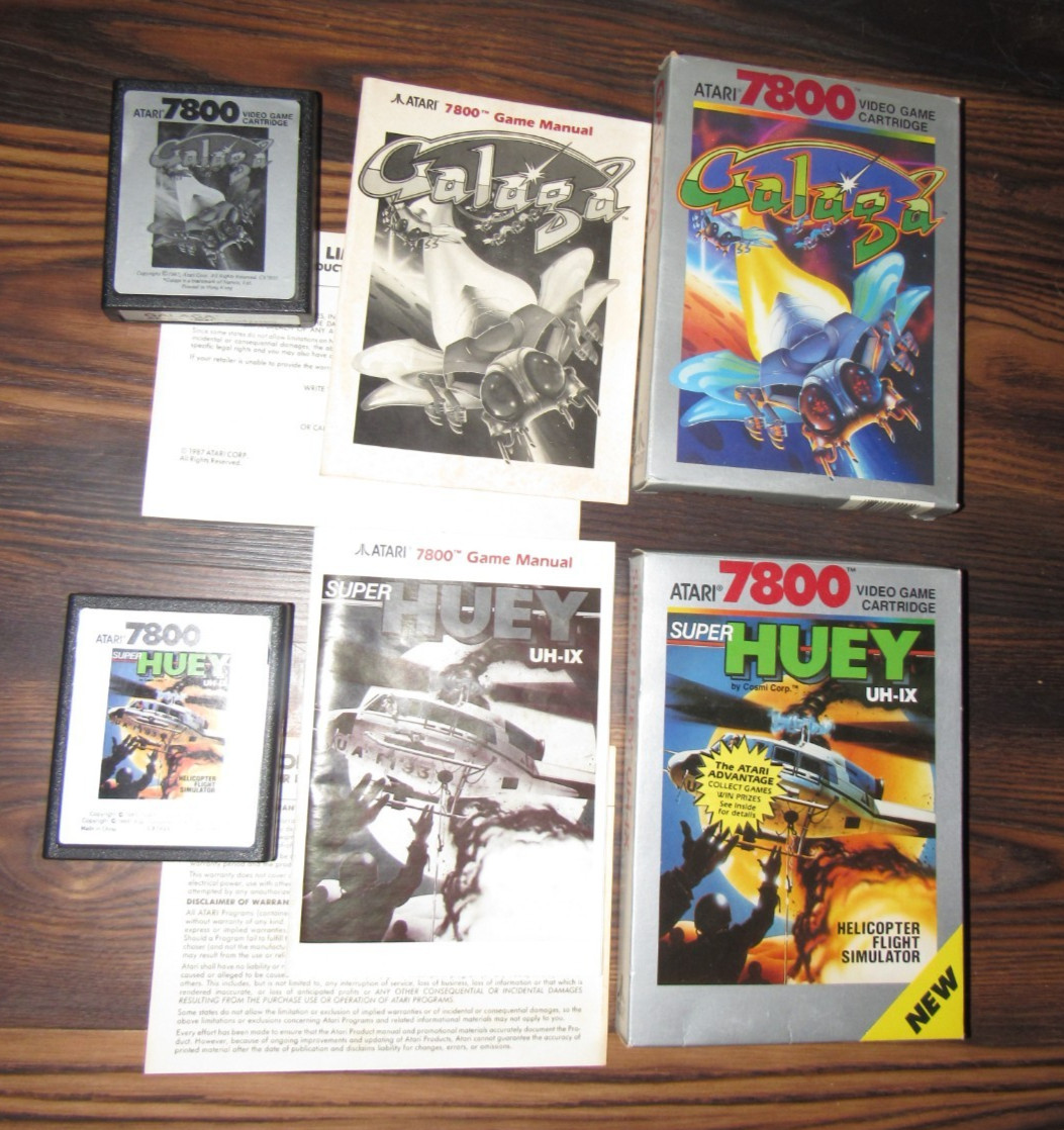 Atari 7800 Video Game Console with 16 CIB games MS Pac Man Donkey Kong JR Galaga