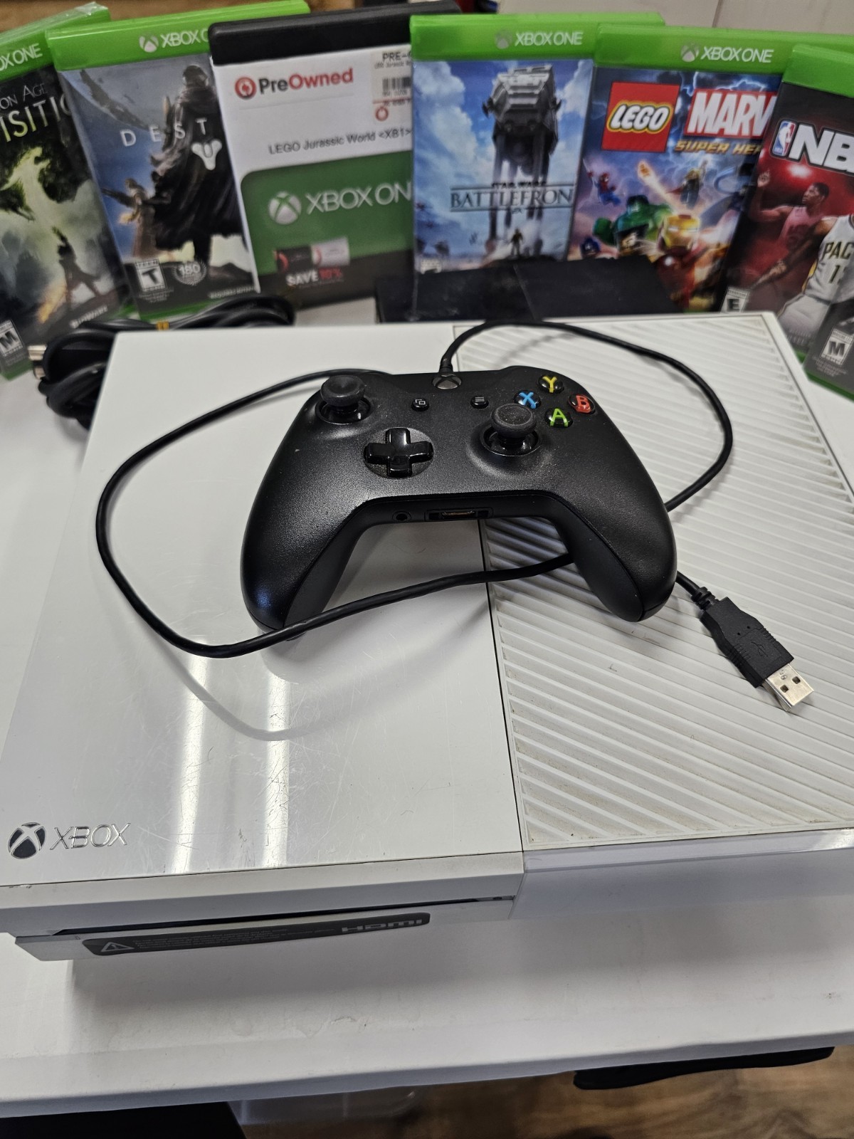 Microsoft Xbox One White Bundle Set 500GB W/ Games & Controller All TESTED Works