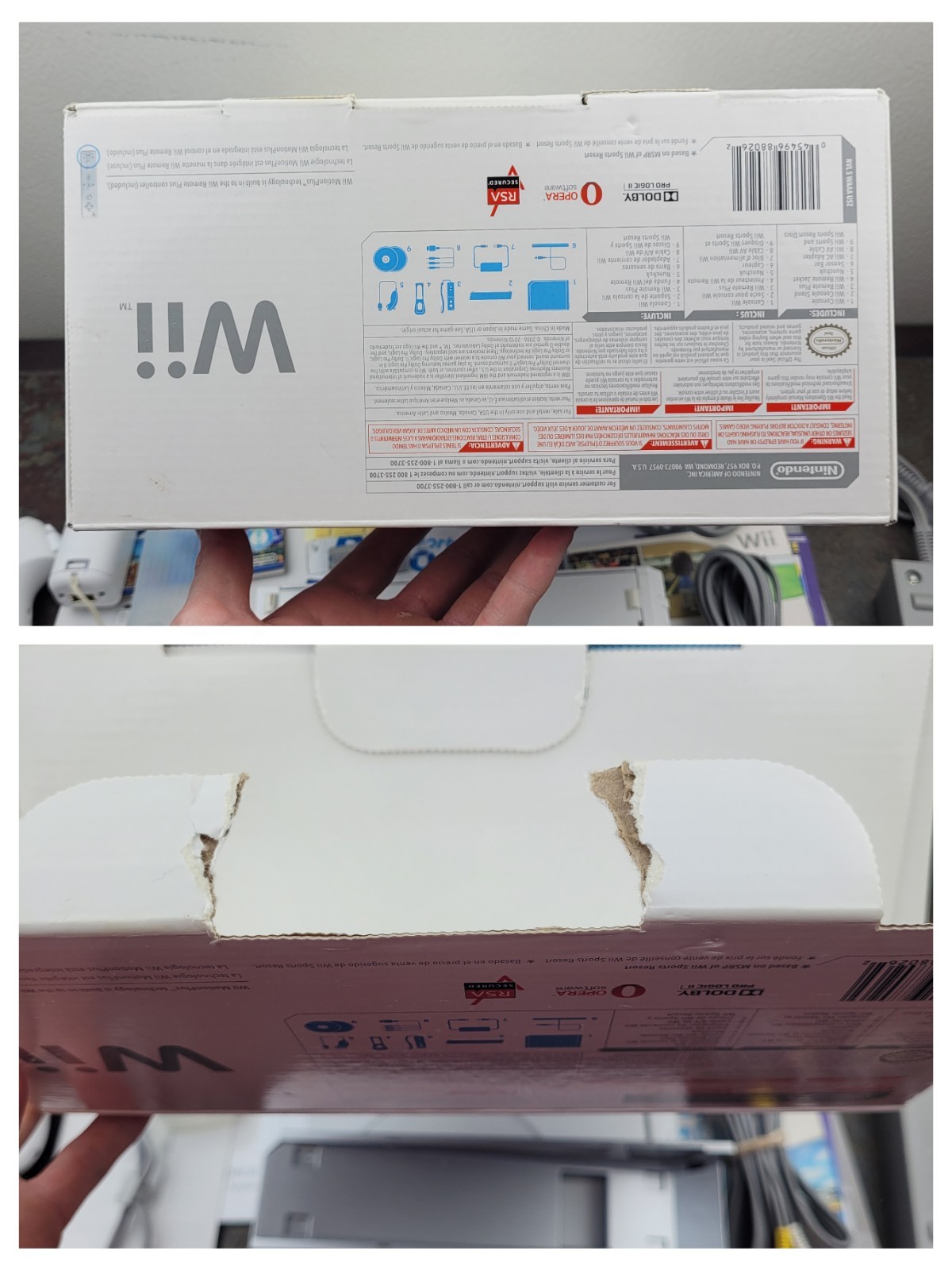 Nintendo Wii Sports / Wii Sports Resort White Console In Box