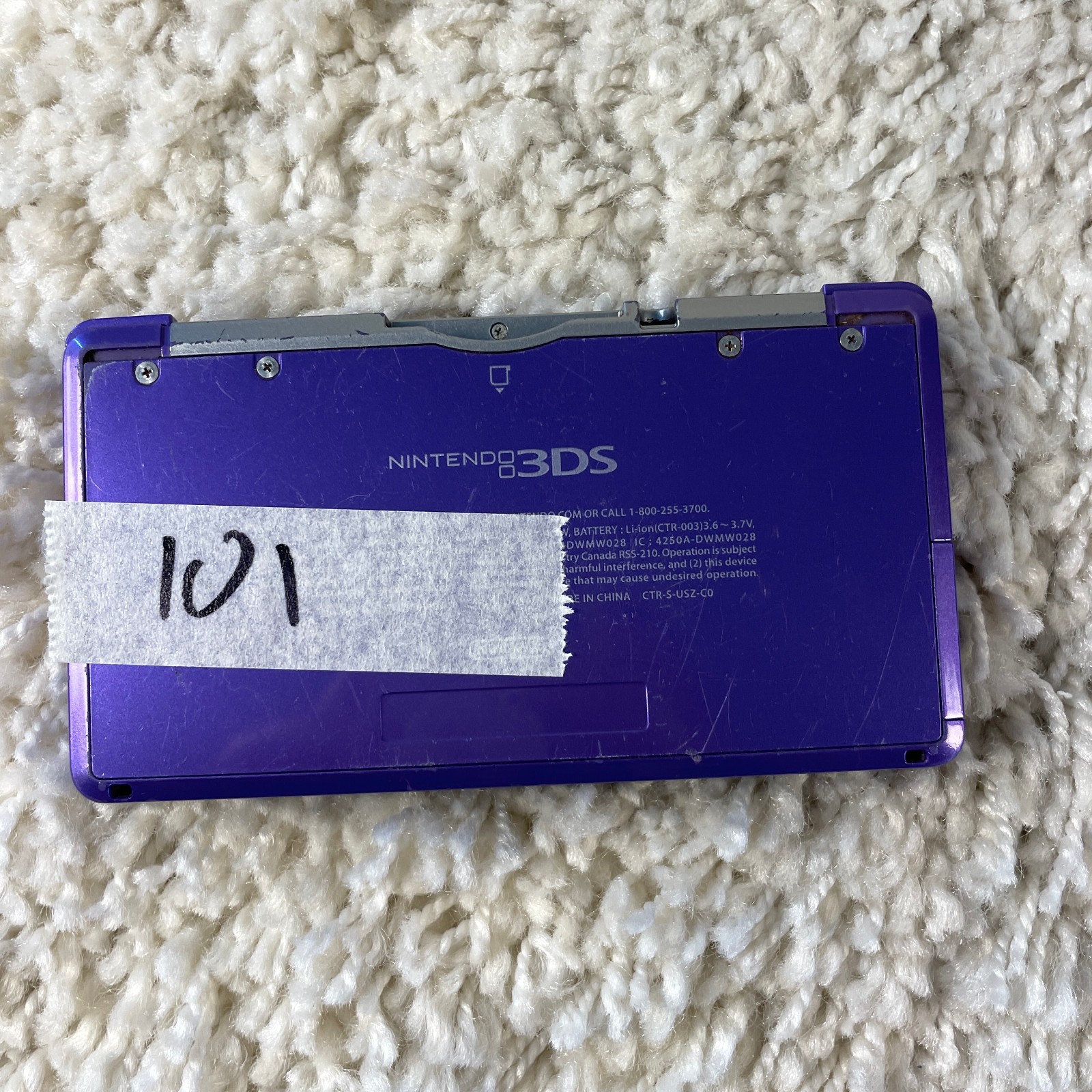 Nintendo 3DS Midnight Purple Handheld Console System CTR-001 Tested