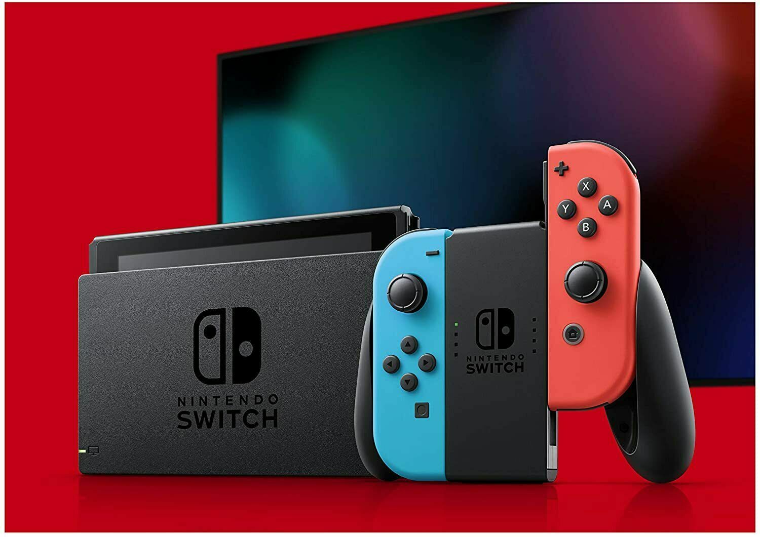 Nintendo Switch Console V2 Neon Blue + Red Joy-Cons 32GB 2Day Ship ✈️ + 1 Yr War