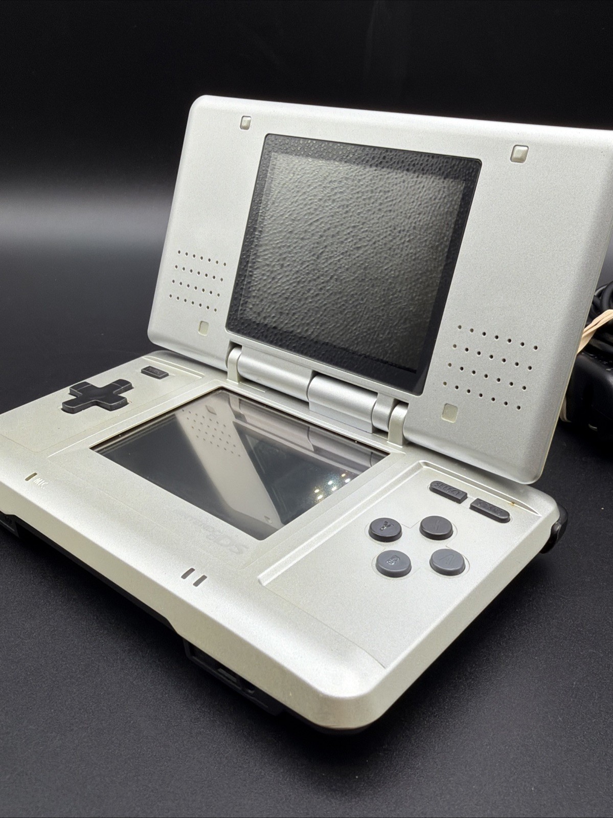 Original Silver Nintendo DS Console w/ charger GBA compatible Tested Working
