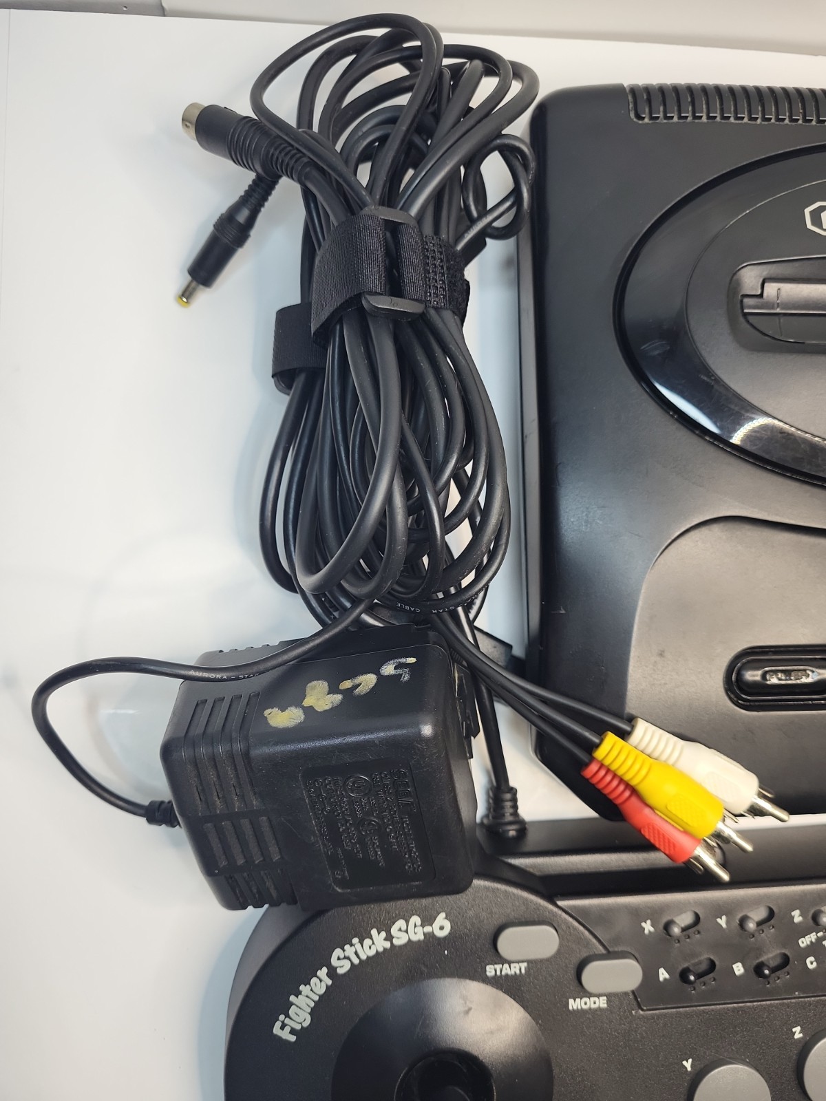 Sega Genesis Model 2 Console Bundle Tested Working 7 Games, SG6 Stick Controller