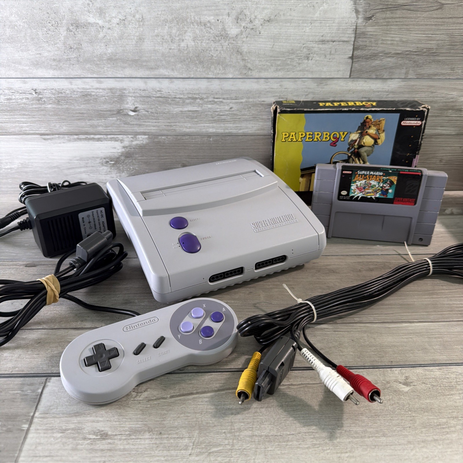 Super Nintendo SNES Mini JR Console System SNS-101-Bundle Lot- Cleaned & Tested