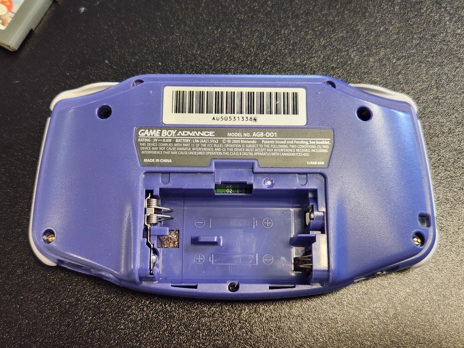 Nintendo Game Boy Advance Indigo Purple Handheld Console AGB-001 Tested Working