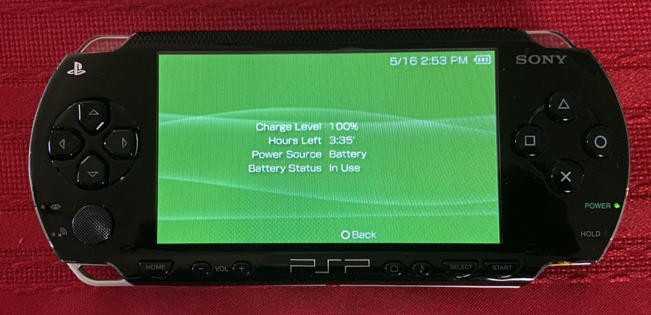 Sony PSP 1001 PlayStation Portable Handheld Console with 4 Games & Case TESTED
