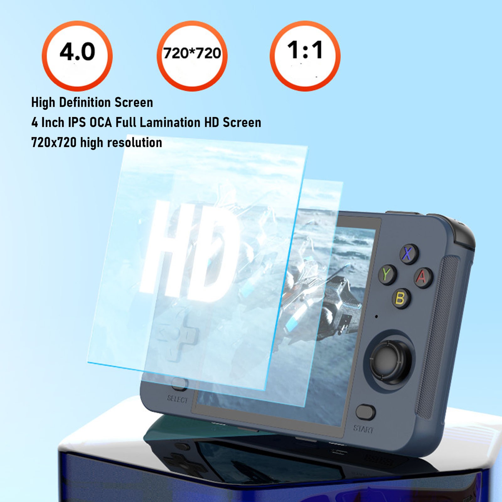Handheld Game Console 4 Inch IPS Screen Quad Core Portable Retro Video Game DZXN
