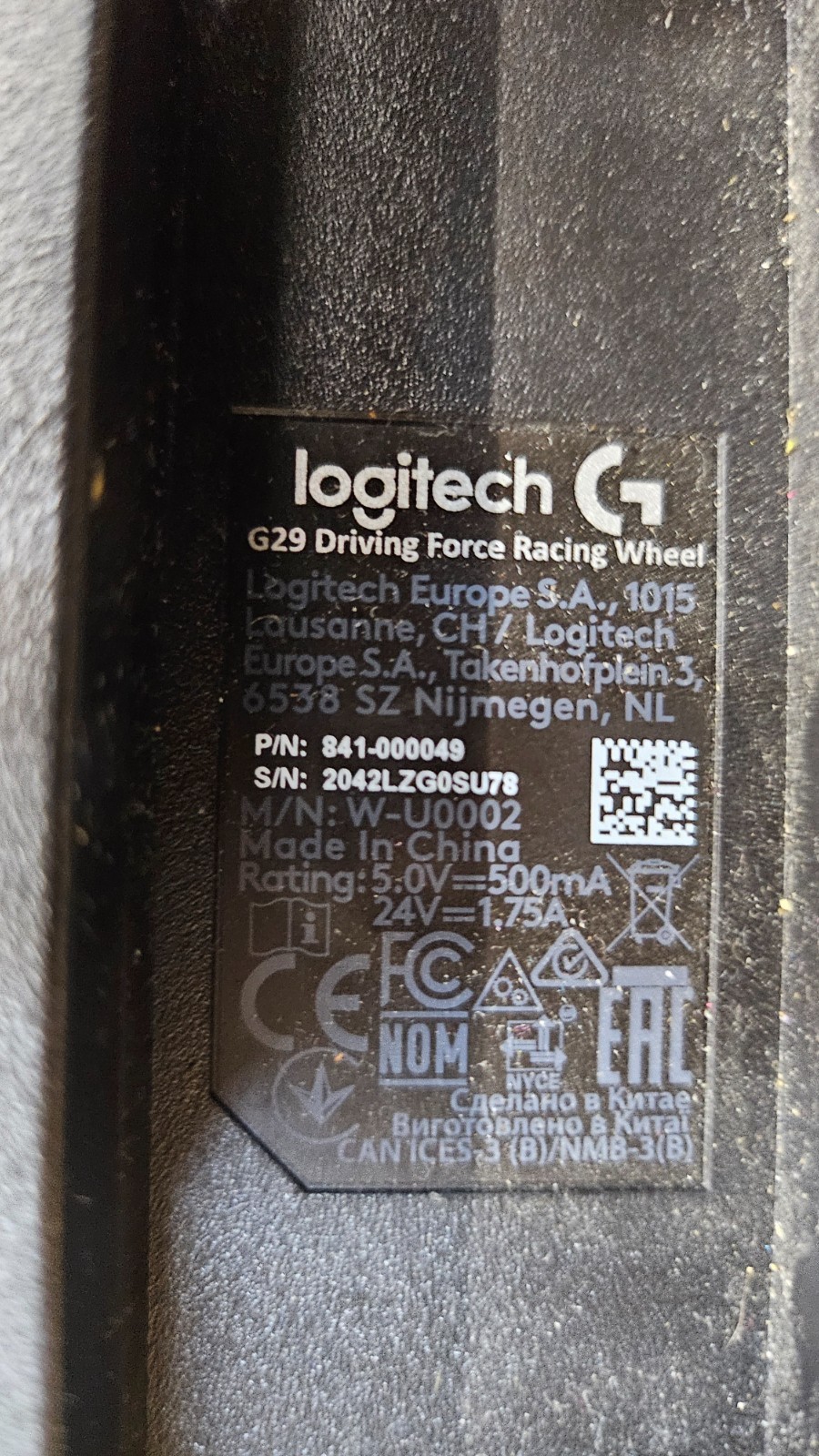 Logitech G29 Driving Force Racing Wheel And Pedals – For PS5 PS4 PC *NO CORD*