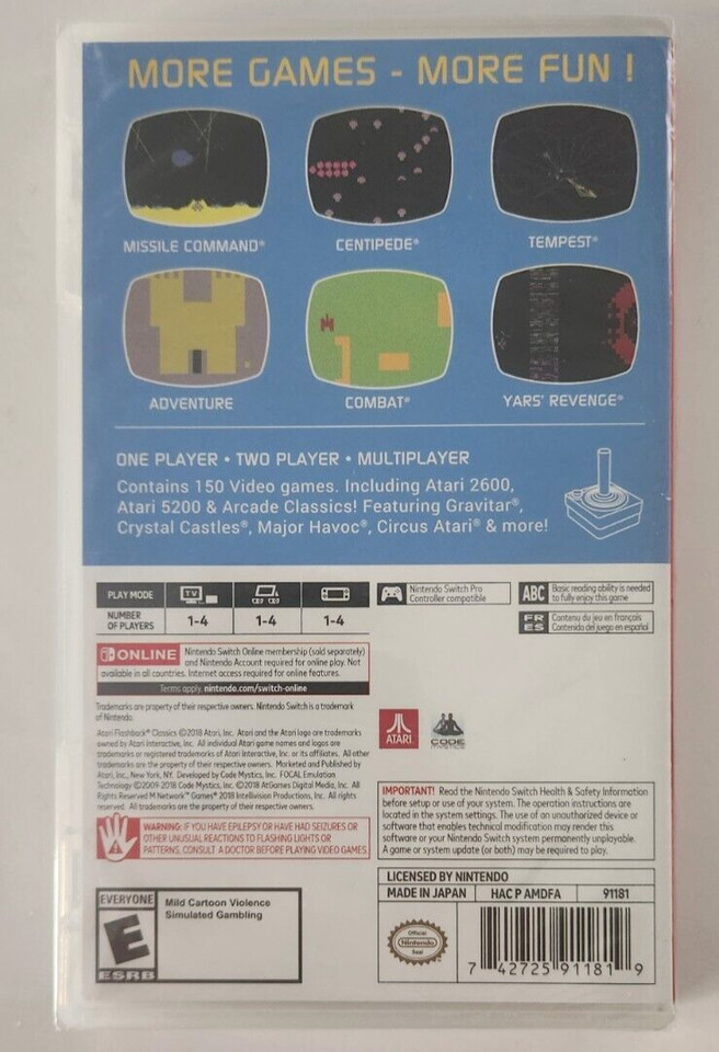 Atari Flashback Classics Switch Brand New Game Special (2018 Shooter Sports Sim)