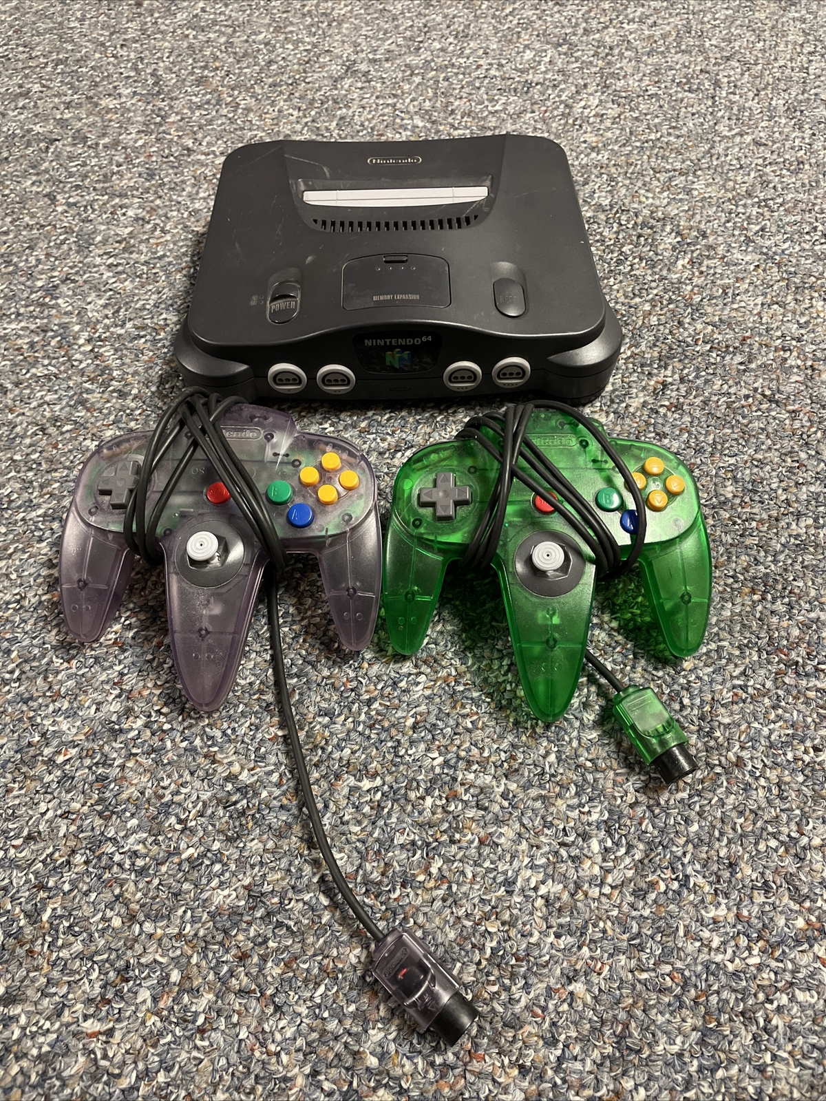 Nintendo 64 System 8 MB Home Console – Charcoal Gray With 2 Controllers