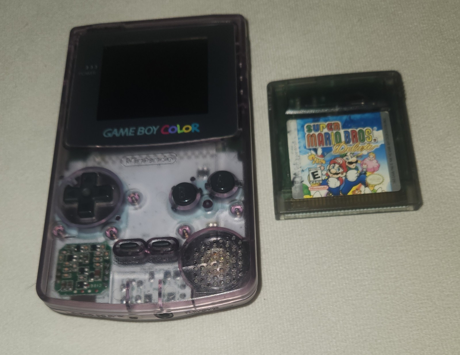 Nintendo Game Boy Color CGB-001 Clear Purple Transparent Handheld System 1998