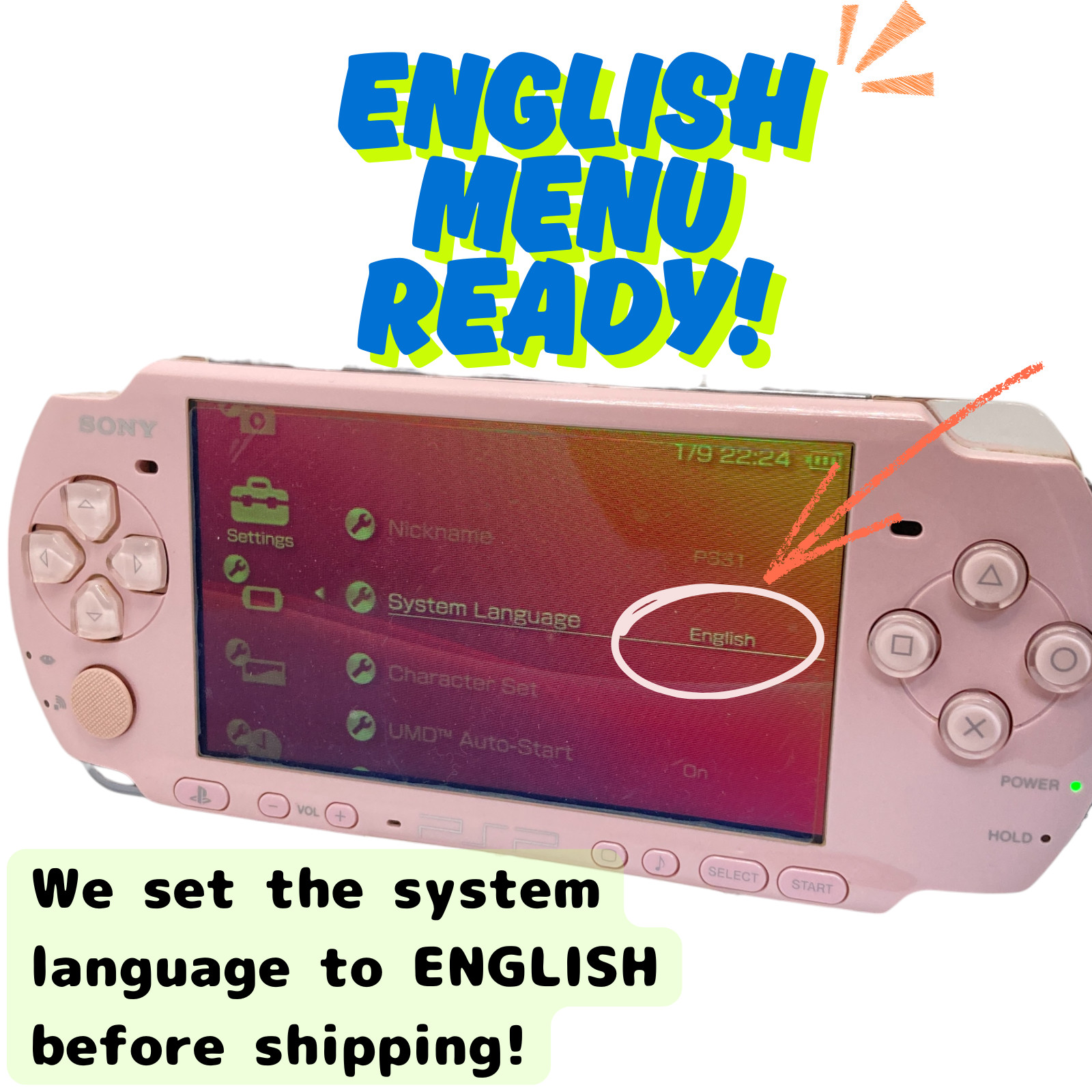 SONY PSP-3000 PSP Console Selectable Color Rank / New Battery / Charger /Adapter
