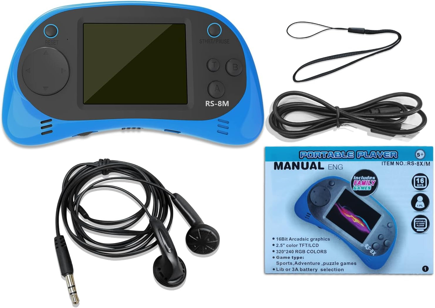 Kids Handheld Portable Video Game Player with 200 Games – 16 Bit 2.5 Inch Screen