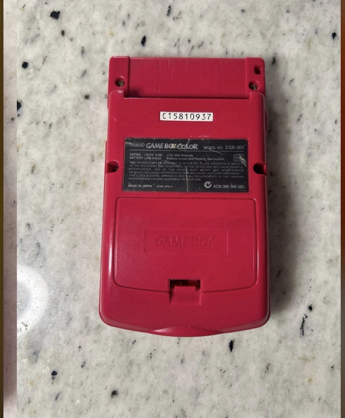 Nintendo Game Boy Color Handheld Game Console CGB-001 Strawberry