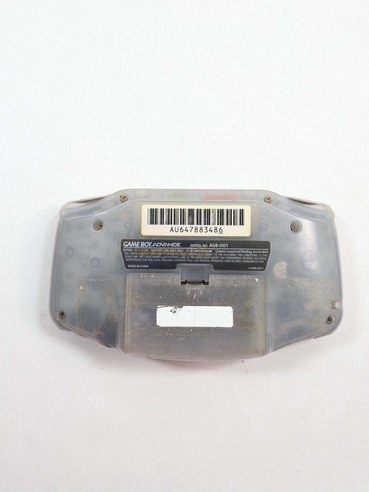Nintendo Game Boy Advance AGB-001 Clear Glacier Tested
