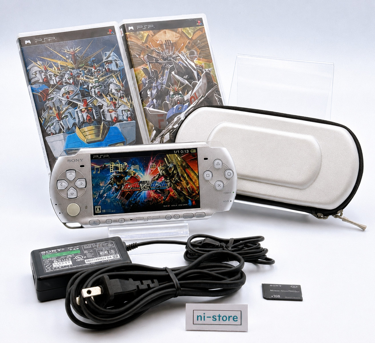 Sony PSP-3000 Console Silver Gundam Limited Region Free w/Software, etc. – Good