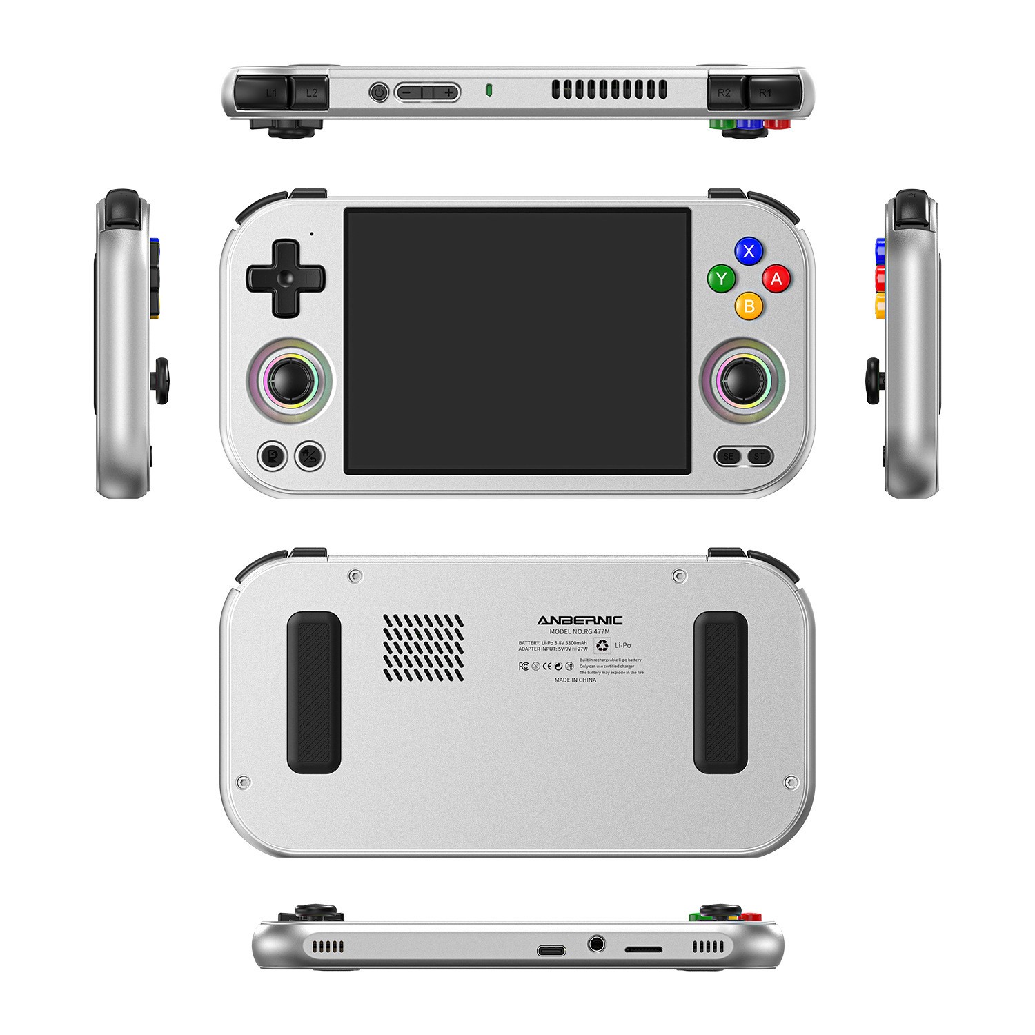Anboli RG 477M Handheld Game Console 5300mAh Android 14 RG477M 4.7-inch