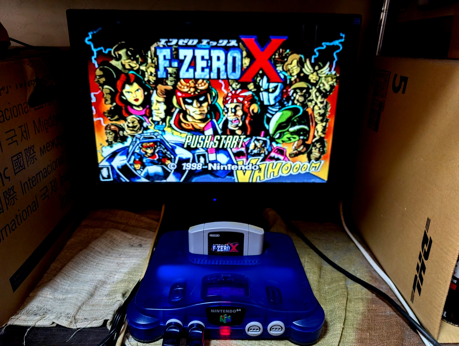 Nintendo 64 Region Free Console Midnight Blue 2controllers Mario Party japan
