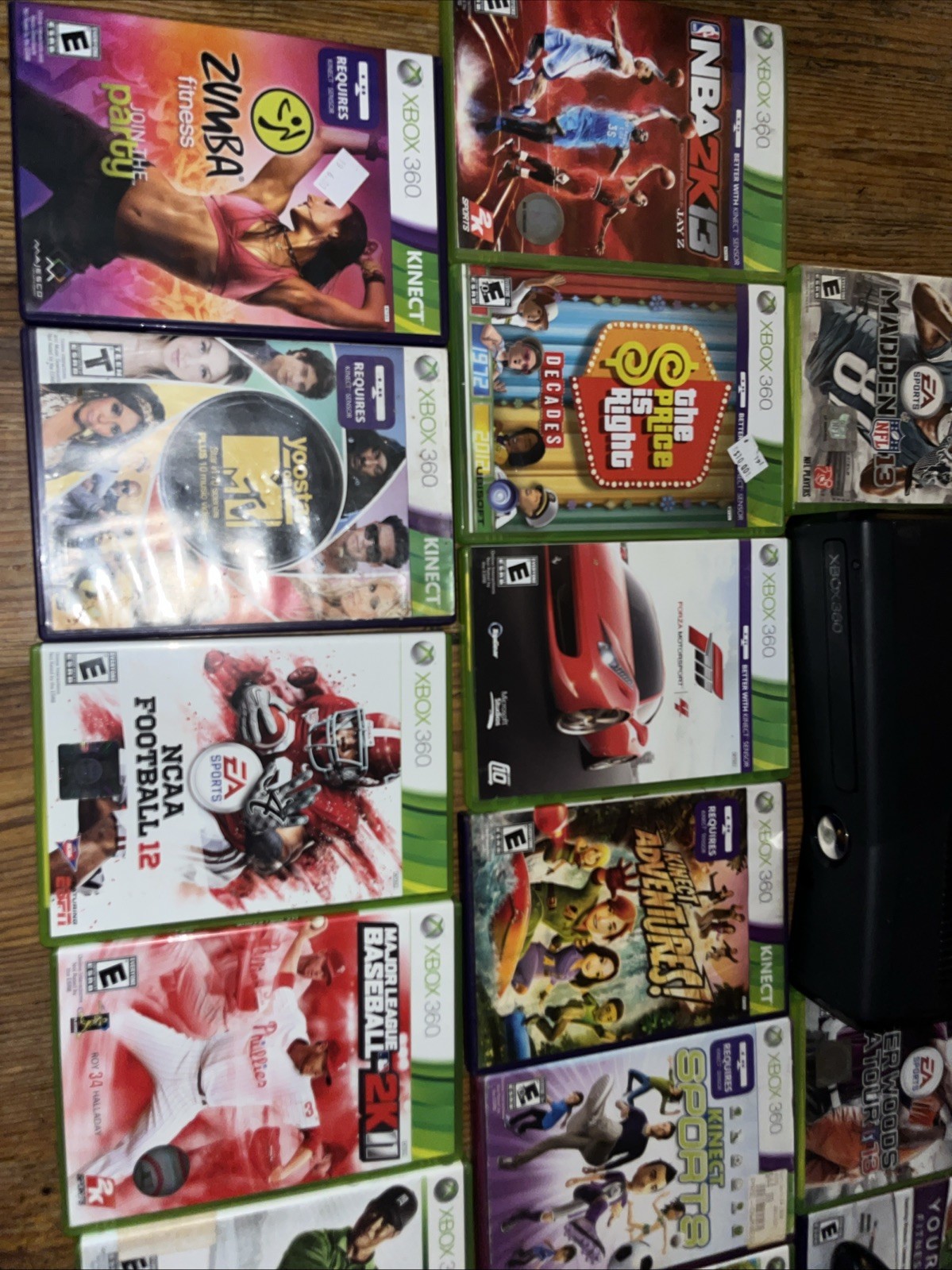 Microsoft Xbox 360 S Slim Kinect Bundle Controller Cords Kinect Games Lot