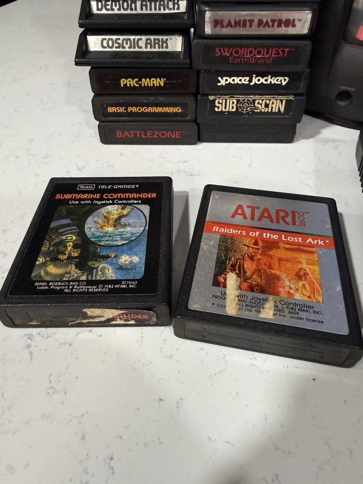 Atari 2600 Jr Console Bundle Box 21 Games 2 Joysticks Keyboard Controller Tested