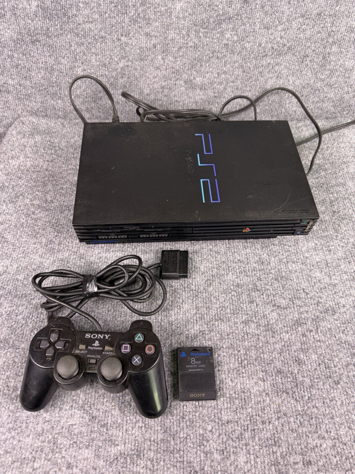 Sony PlayStation 2 SCPH-30001 R Black NTSC-U/C Home Console 1 Controller