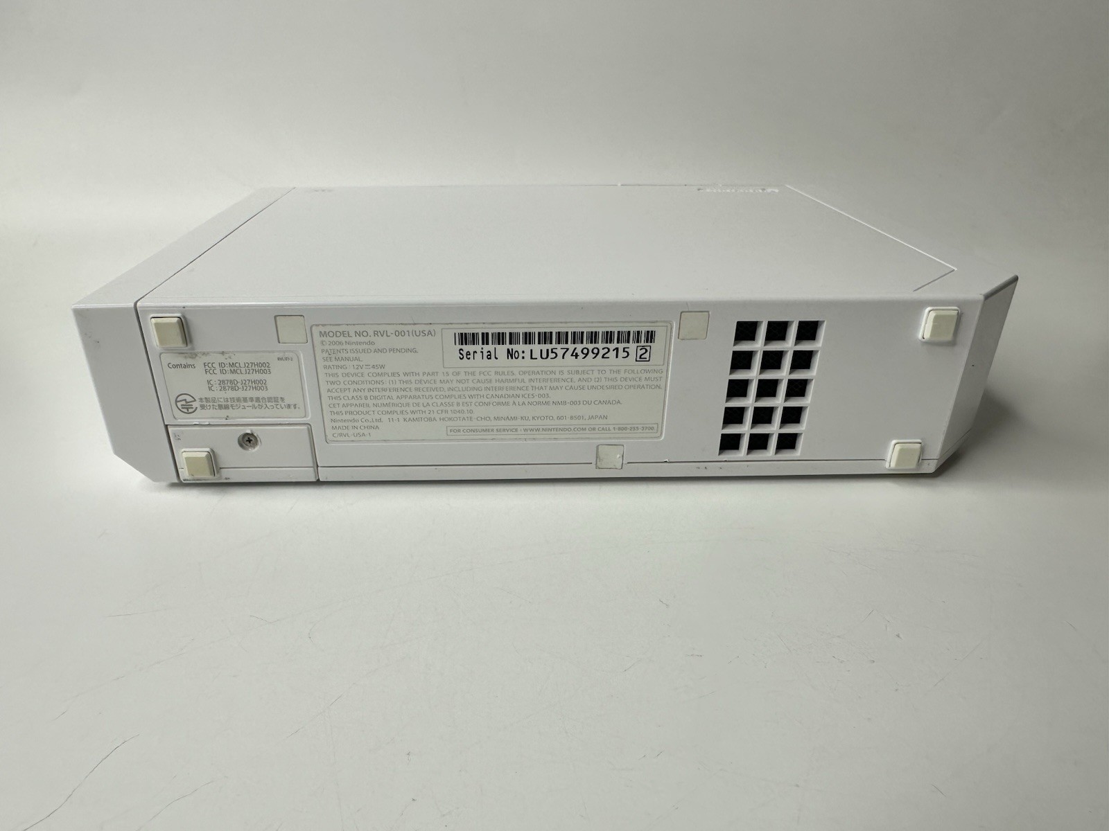Nintendo Wii Console RVL-001 White