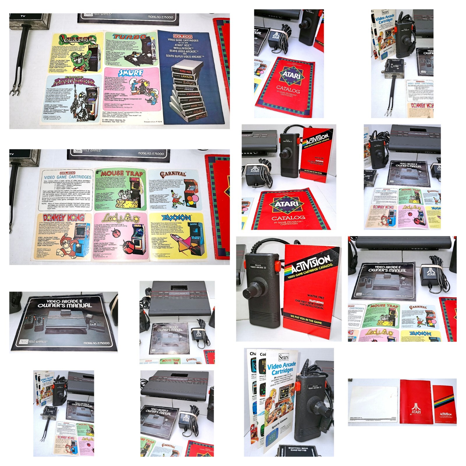 🕹️ $765 RARE 1983 Sears Video Arcade II Console +15 CIB ATARI 2600 GAMES 3 Tix
