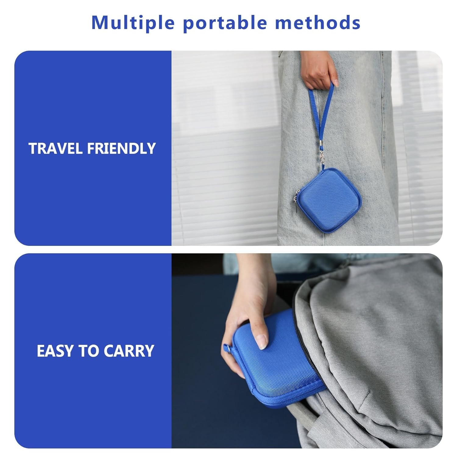 Hard EVA Carrying Case for RG34XXSP/RG35XXSP Retro Game Console – Blue