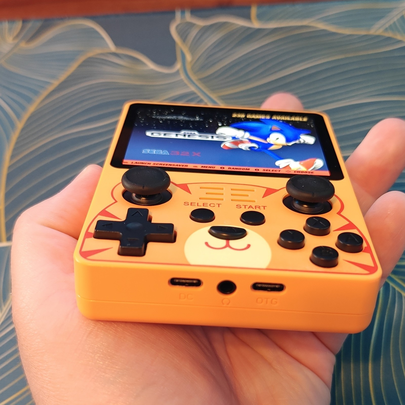 Powkiddy RGB20S Orange/Black Handheld System 64GB TONS OF GAMES