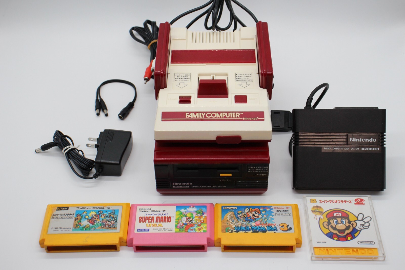 Nintendo Famicom Disk System Console Set Mario Bros.1 2 3 USA Japnese Edition