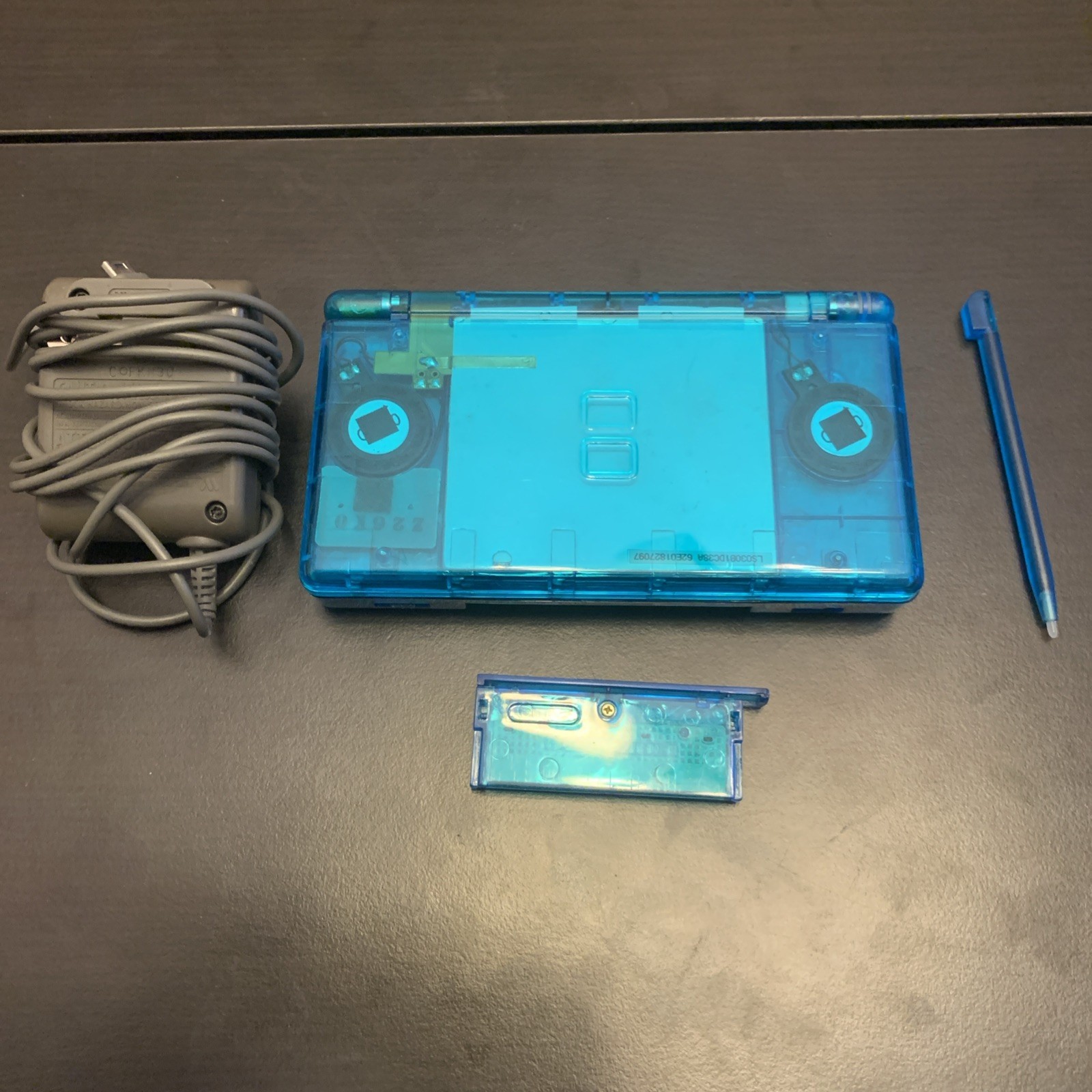 Nintendo DS Lite Handheld Console Custom Transparent Clear Blue (Tested Working)
