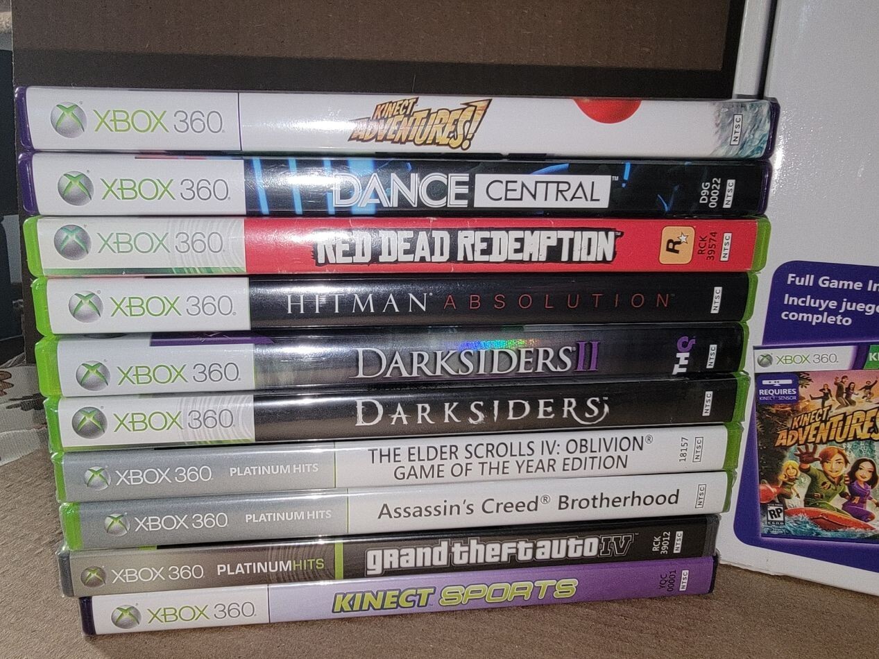 Microsoft Xbox 360 Slim 4GB Black Console with Kinect 10 Games See Listing