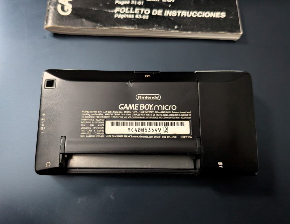 Nintendo Gameboy Micro Black Silver Handheld System Console OXY-001 Tested