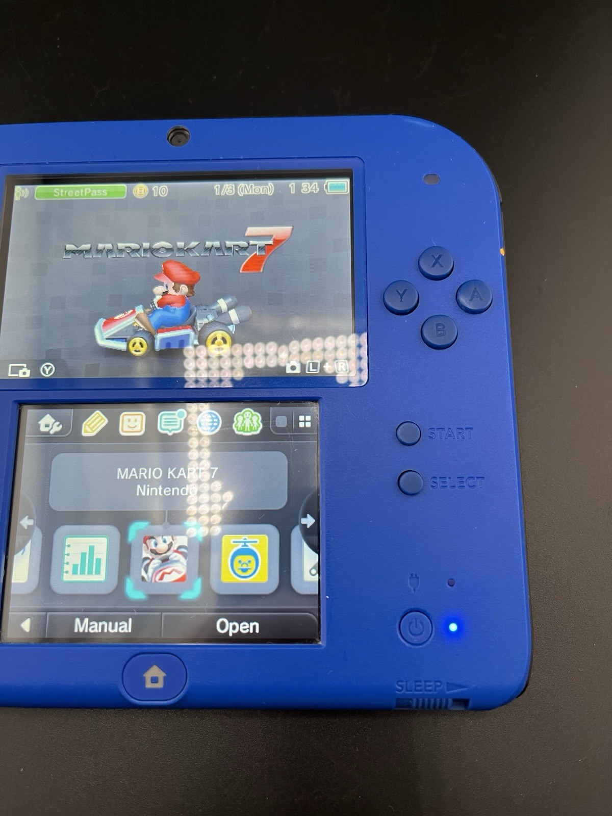 Nintendo 2DS Handheld Game Console Model FTR-001 Black/Blue – Tested & Works