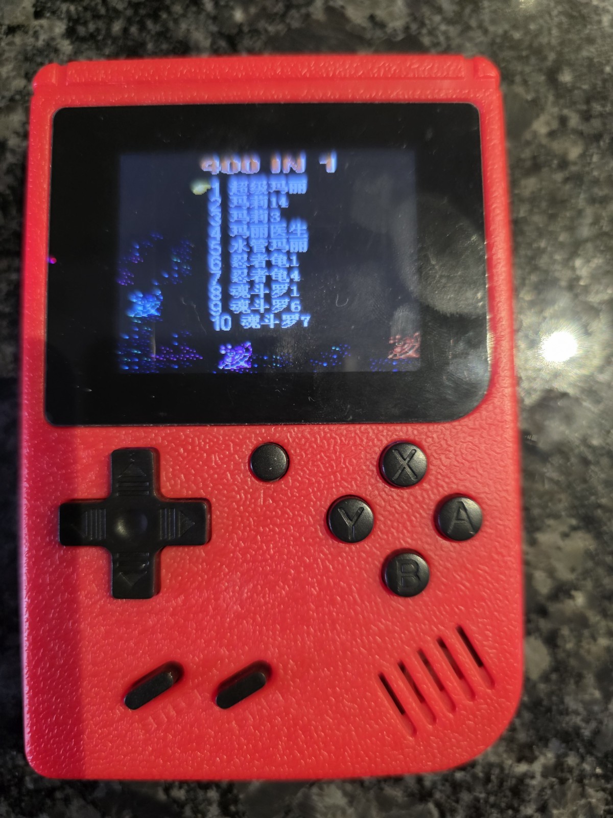 Game Box Plus- Hand Held Game System, Rechargeable Battery, Red Multiple Games