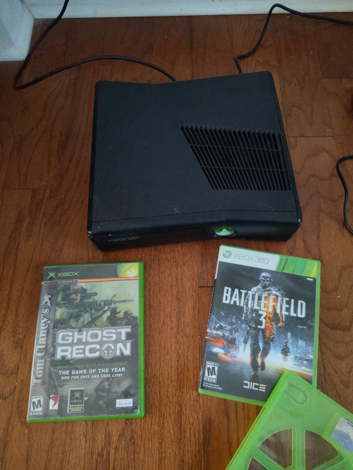 Xbox 360 Slim 250GB Console Black Bundle OEM Controller Cords Tested MX4